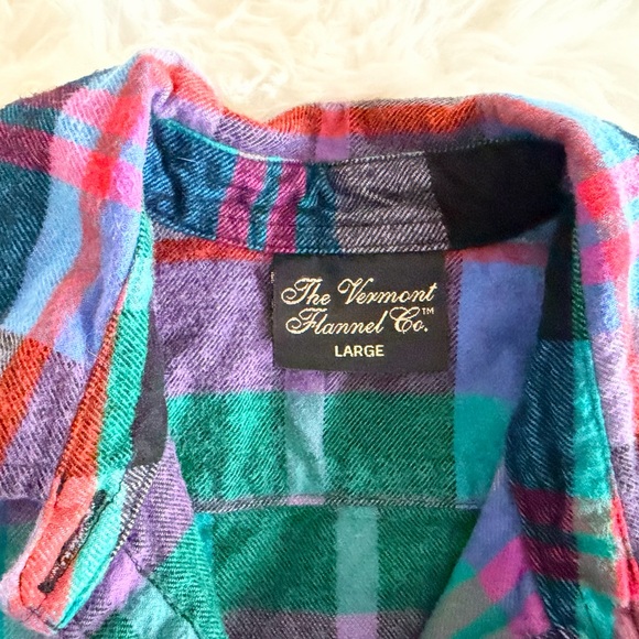 Vermont Flannel Company Colorful Plaid Button-Up Shirt - Size Large - Picture 3 of 8